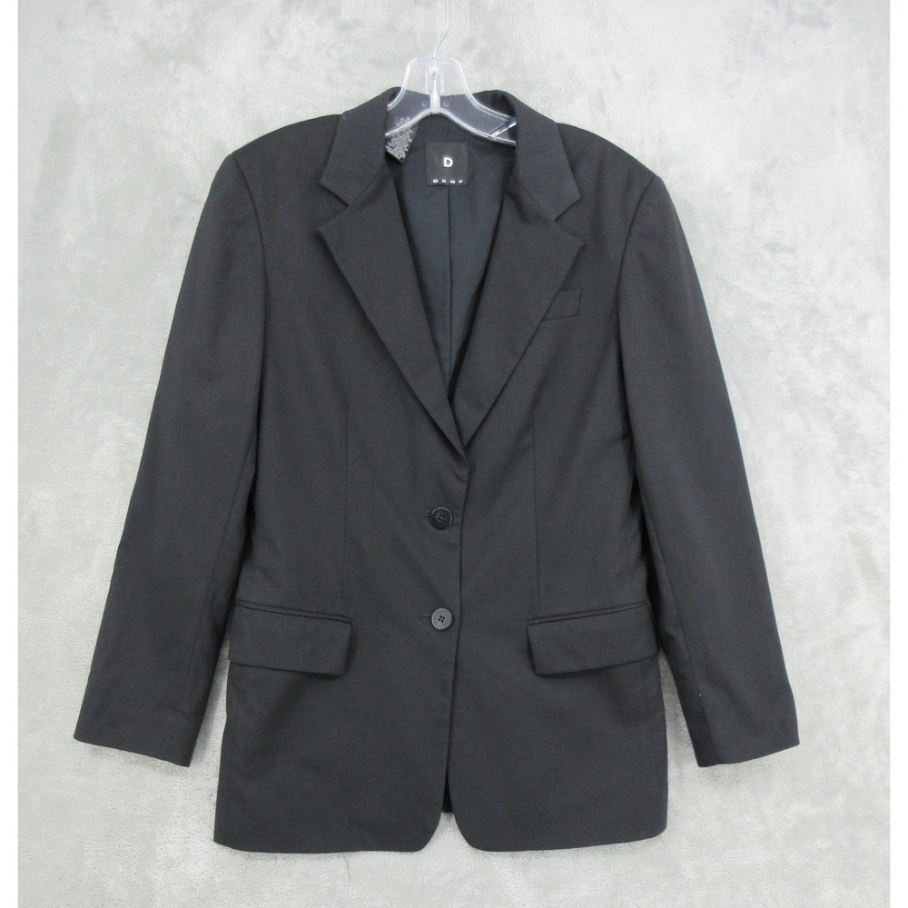 DKNY Blazer Womens Size 4 Professional Office Career Minimalist Classic Black